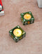 Blue Pottery Candle Holder Set Of 2pcs.